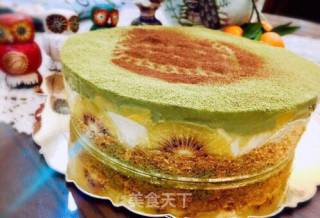 Matcha Double Flavor Cheese Birthday Cake recipe