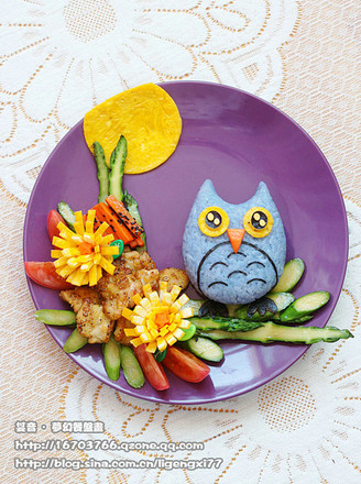 Owl Dinner Plate Painting in The Moonlight recipe