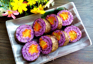 Purple Sweet Potato Floss Sushi Roll recipe