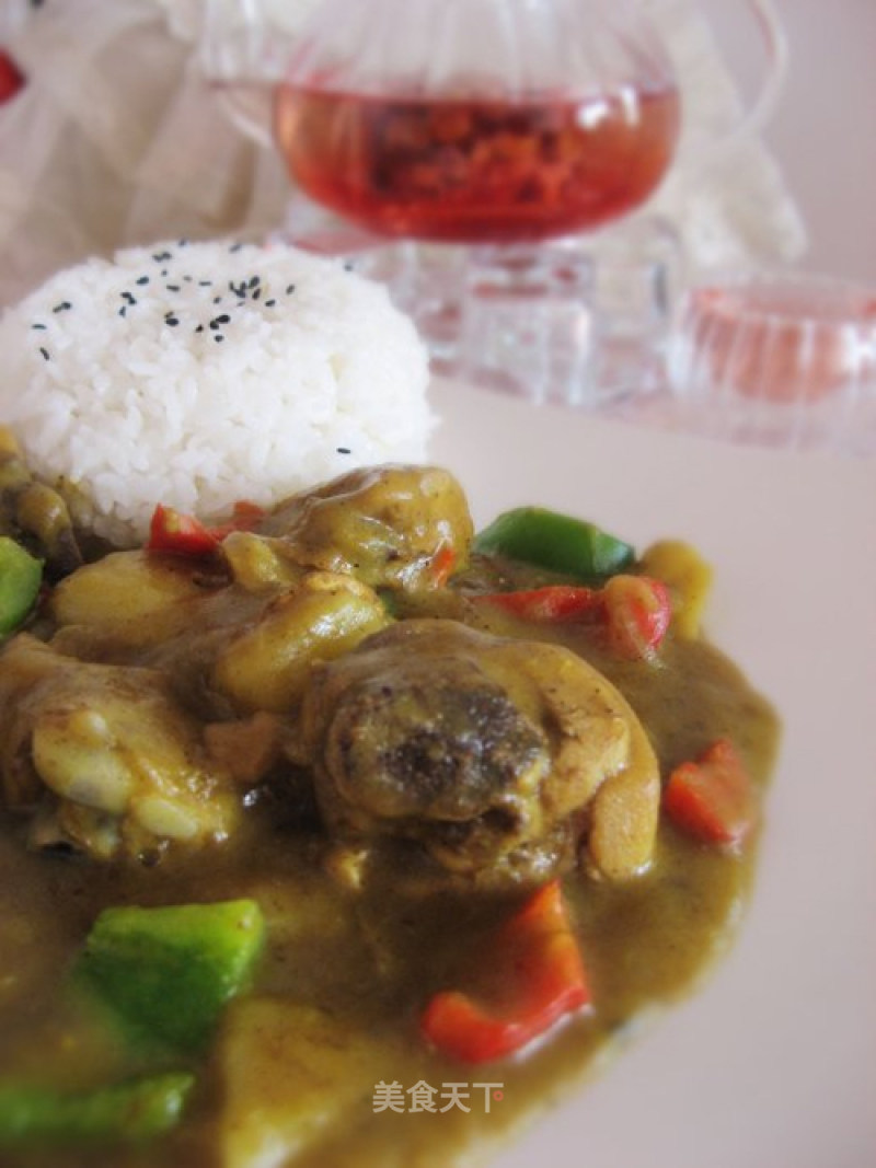 Curry Potato Chicken Drumstick Rice recipe