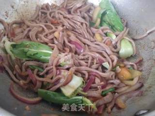 Fried Noodles with Black Rice Water and Noodles recipe