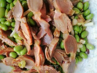 Edamame Mixed with Chicken Gizzards recipe