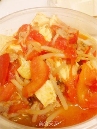 Boiled Tofu with Tomato Minced Meat recipe