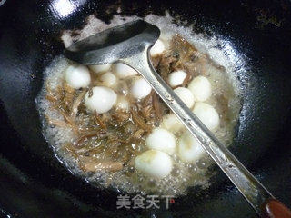 Grilled Quail Eggs with Bamboo Shoots and Dried Vegetables recipe