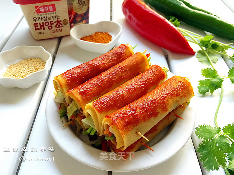 #aca烤明星大赛#vegetable Rolls with Tofu Skin recipe