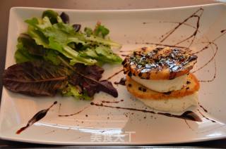 Brie Cheese, Balsamic Vinegar and Toast with Salad recipe