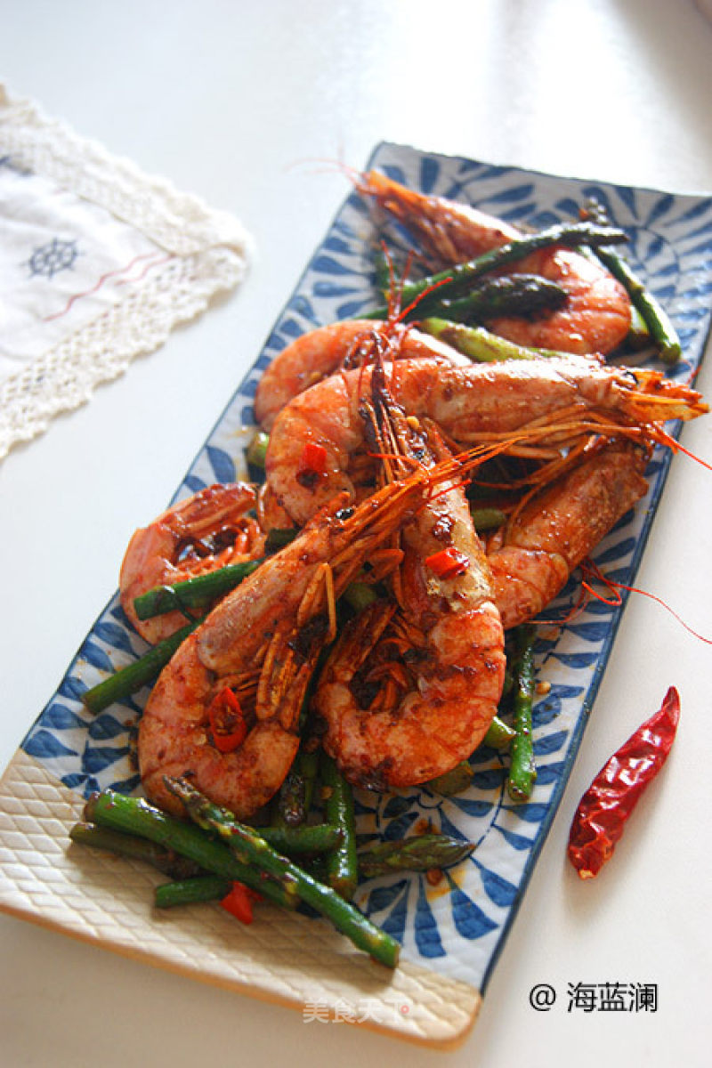 Spicy Shrimp with Asparagus recipe