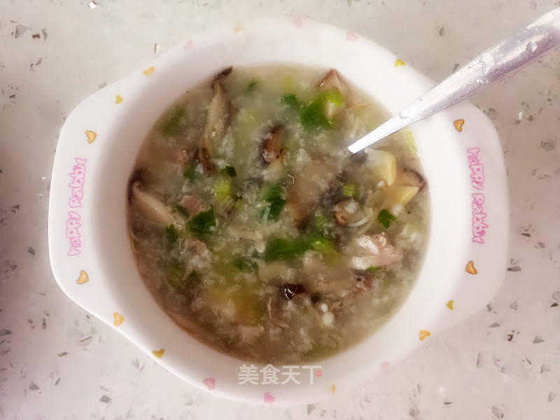 Celery Congee with 60% Pork and Mushroom