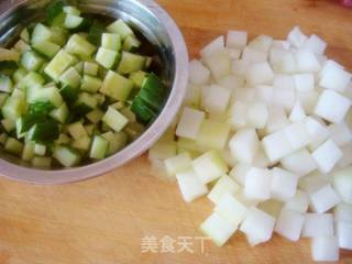 Double Melon Noodles with Minced Pork recipe