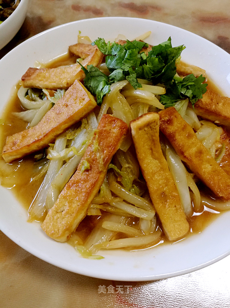 Fried Tofu and Braised Cabbage recipe