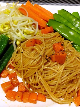 Spaghetti with Vegetarian Dishes