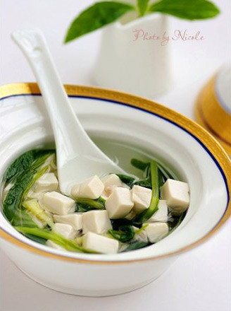 Tofu Soup with Mustard and Minced Meat recipe