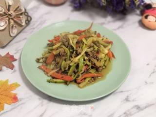 Stir-fried Zucchini with Minced Meat and Dried Vegetables recipe