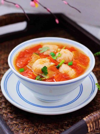 Shrimp, Tomato, Dried Bean Soup