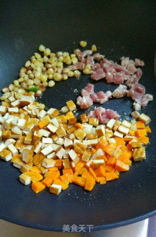 Colored Vegetable Diced Meat recipe