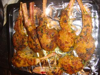 Fried Lamb Chops with Mango and Mint recipe