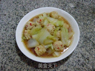 Stir-fried Cabbage with Shrimp Balls recipe