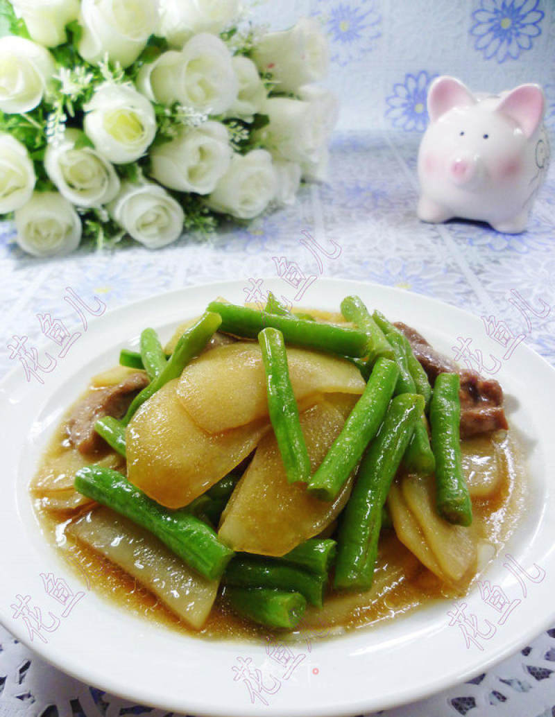 Lean Pork with Beans and Fried Potatoes