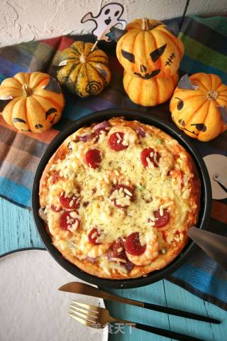 9 Inch Shrimp and Sausage Pizza recipe