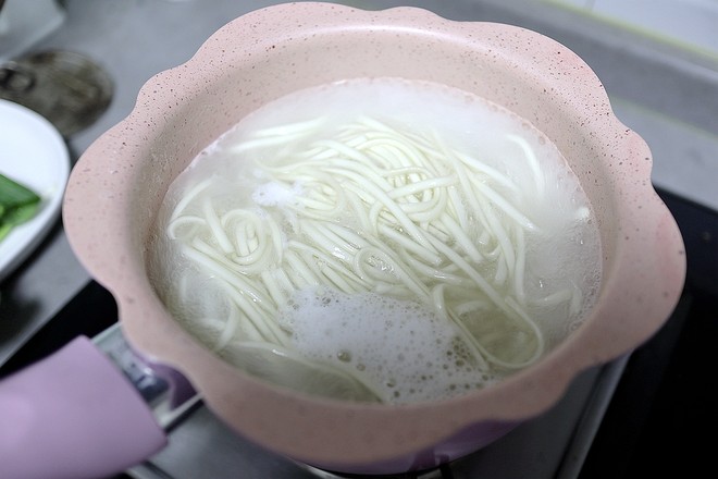 Tofu Noodle Soup with Green Vegetables and Chicken recipe