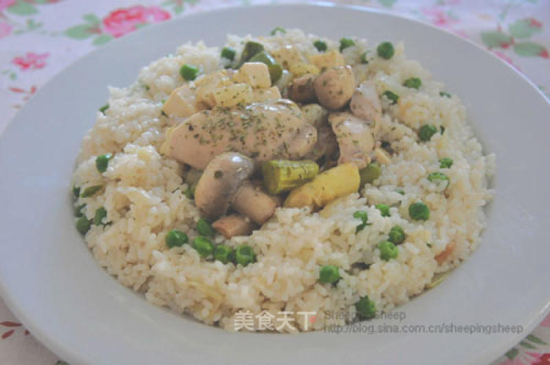 【birds and Beasts】asparagus and Mushroom Chicken Rice