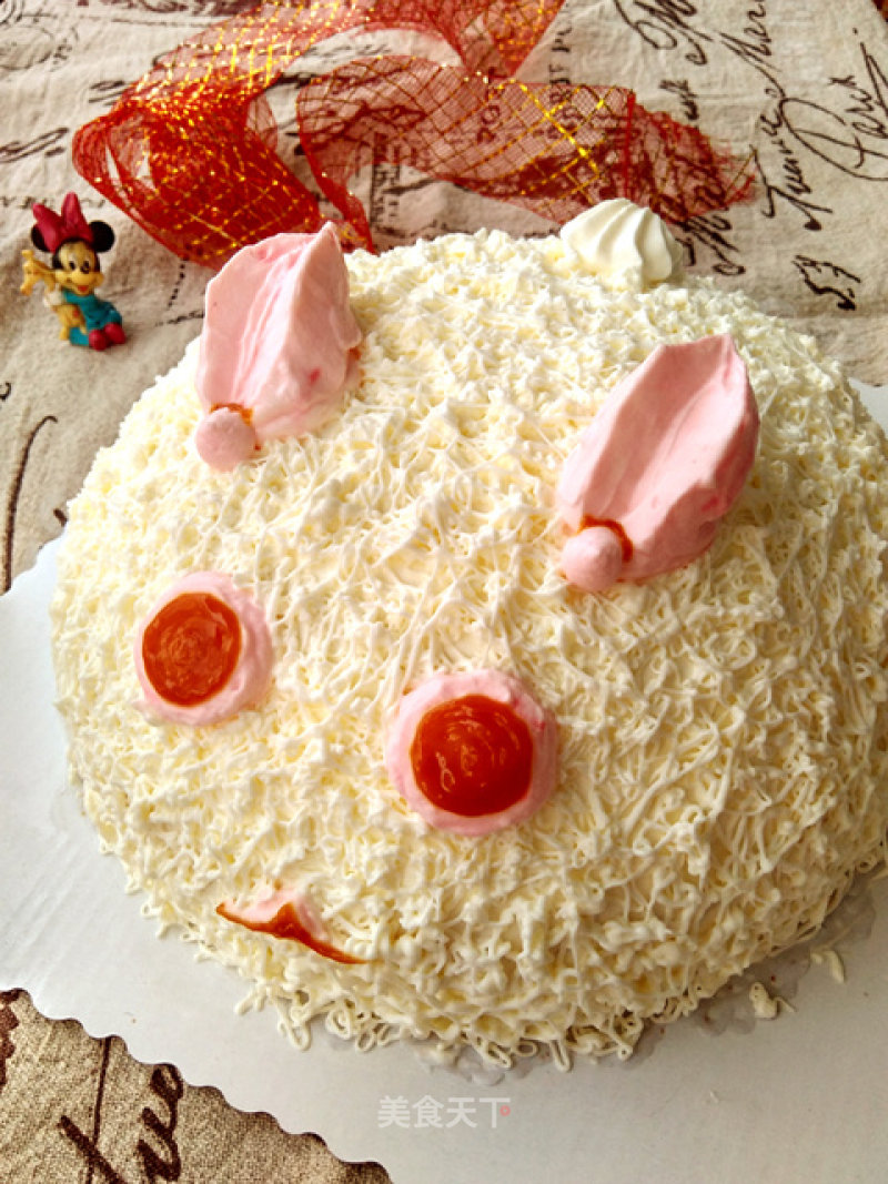 #柏翠大赛# Decorating Cake: Snow Rabbit