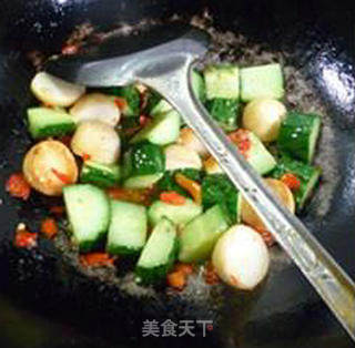 Fried Cucumber with Golden Fish Ball recipe