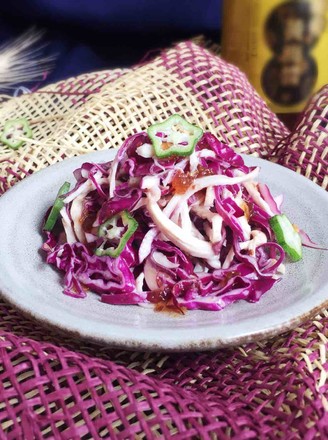 Purple Cabbage Mixed with Shredded Chicken recipe