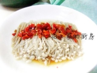 Boiled Enoki Mushroom with Chopped Pepper recipe