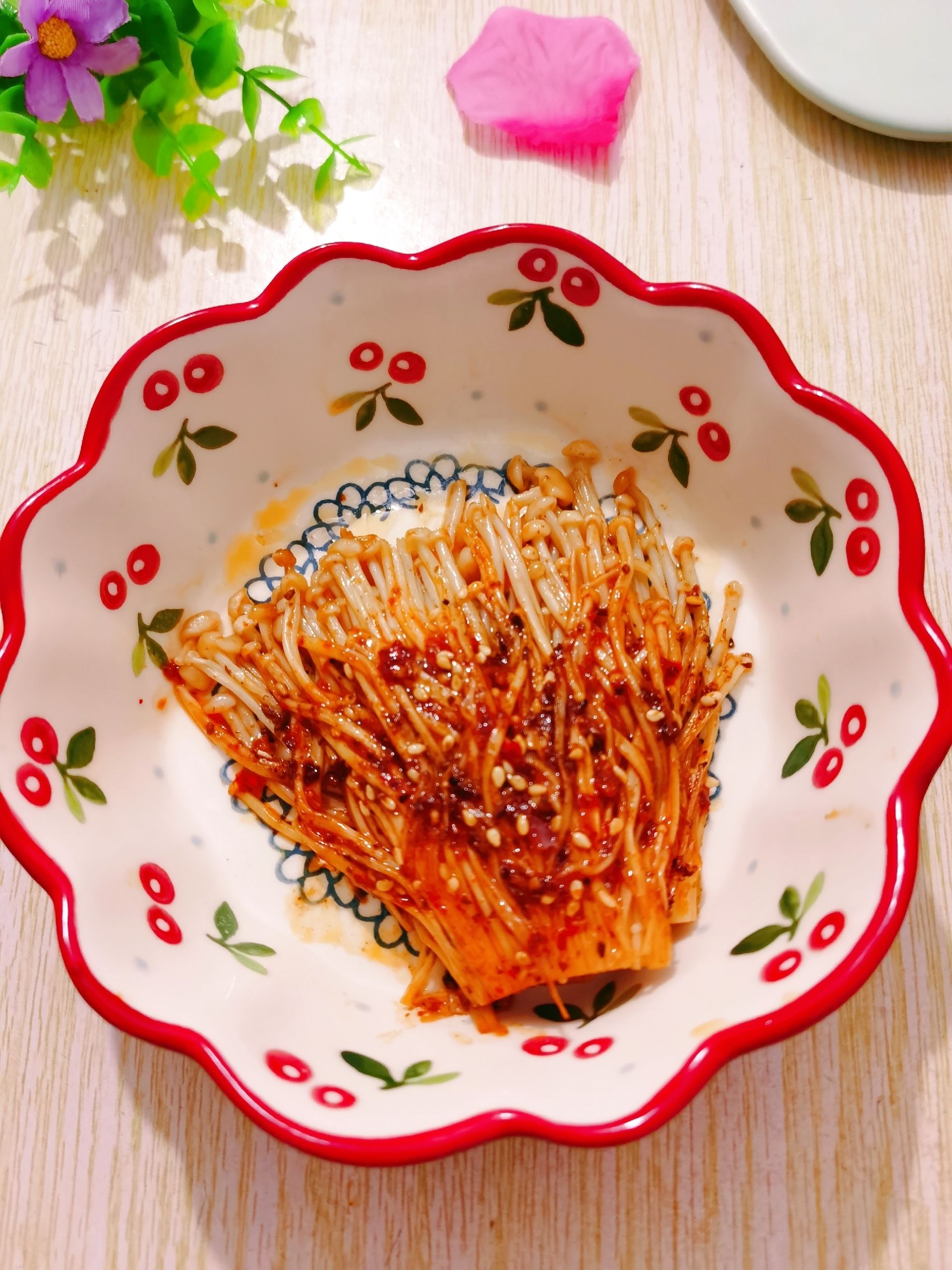 Roasted Enoki Mushrooms with Garlic recipe