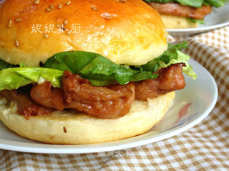 Barbecued Pork Chicken Cutlet Hamburger recipe