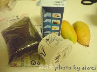 Mango White Snow Black Glutinous Rice Sweet and Sweet recipe