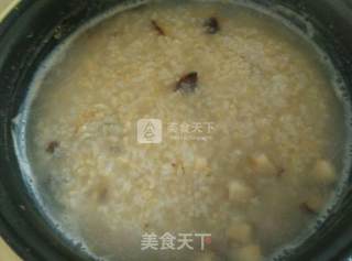 Brown Rice, Preserved Egg and Shrimp Porridge recipe