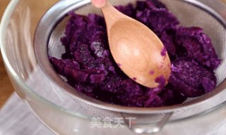 Net Red Purple Potato Brushed Fairy Bean Cake, Delicious to Fly! recipe