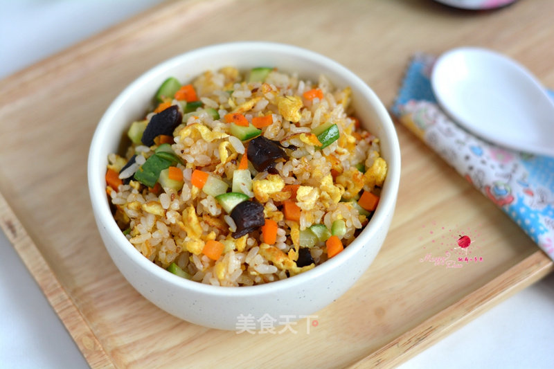 Fried Rice with Mushroom Sauce and Egg