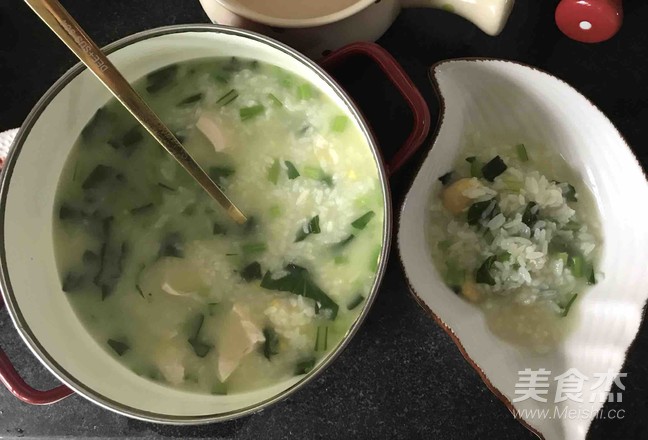 Salted Egg Choy Sum Congee recipe