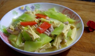 Fried Lettuce with Yuba recipe