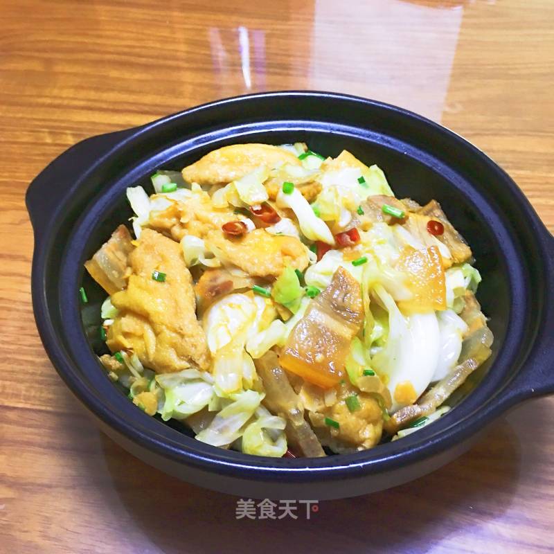 Roasted Tofu with Bacon and Cabbage recipe