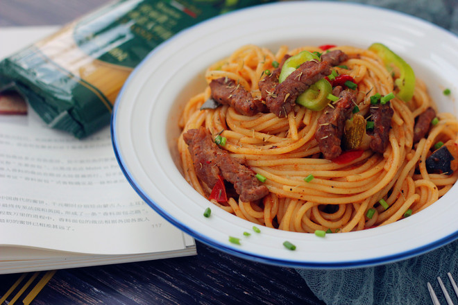 Black Pepper Beef Pasta recipe