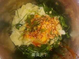 Red Oil Coriander Mixed with Bean Curd recipe