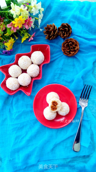 Sweet Potato Pork Floss Coconut Balls recipe