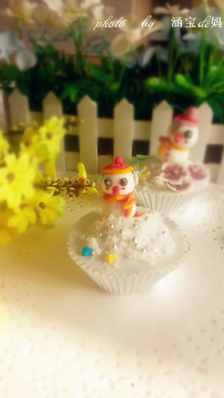 Snowman Fondant Cup Cake recipe