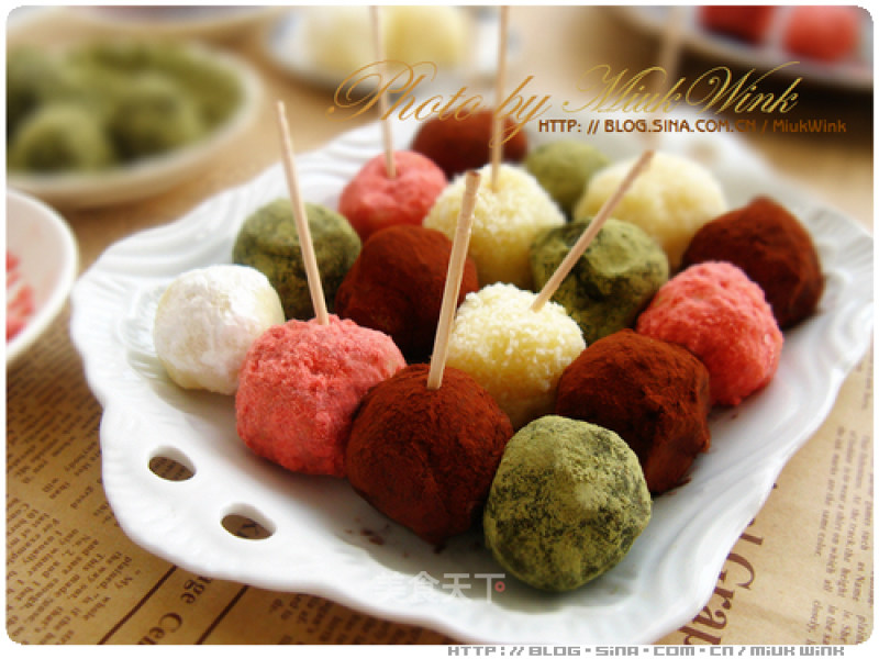 【rum White Truffle】colorful Milk Chocolate Balls recipe