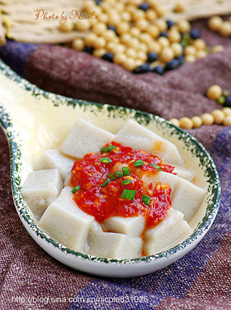 Soft Tofu with Garlic Chili Sauce