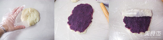 Milky Glutinous Rice and Purple Potato Rolls recipe