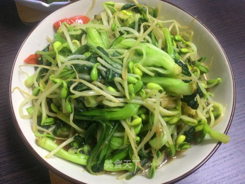 Stir-fried Bean Sprouts and Greens recipe