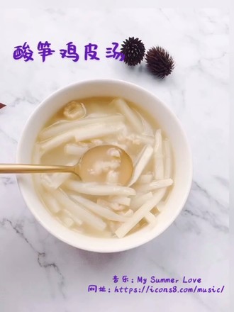 A Dream of Red Mansions with Sour Bamboo Shoots and Chicken Skin Soup recipe