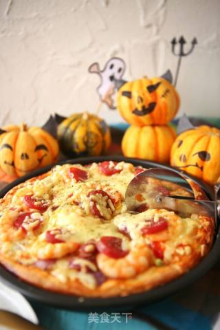 9 Inch Shrimp and Sausage Pizza recipe