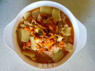 Korean Spicy Cabbage Stir-fried Rice Cake recipe