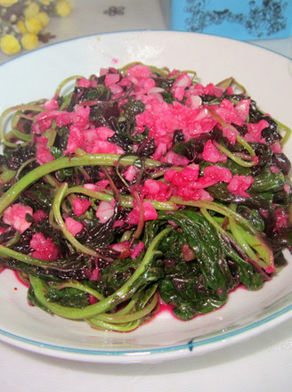 Stir-fried Amaranth with Minced Garlic recipe